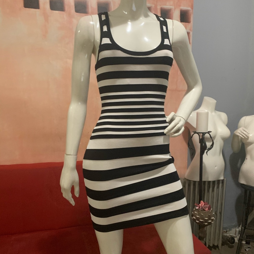 Bebé black and white stripe dress